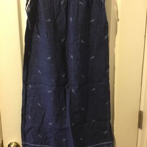 Ann Taylor embroidered linen skirt sz 4
